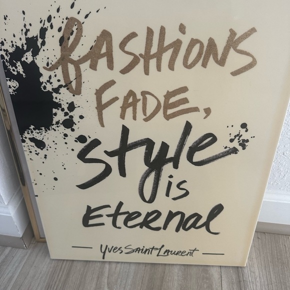 Yves Saint Laurent Other - Yves Saint Laurent Inspirational Canvas in Black and Cream